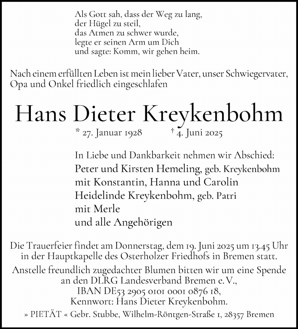 Hans Dieter Fritz Jochen Kreykenbohm