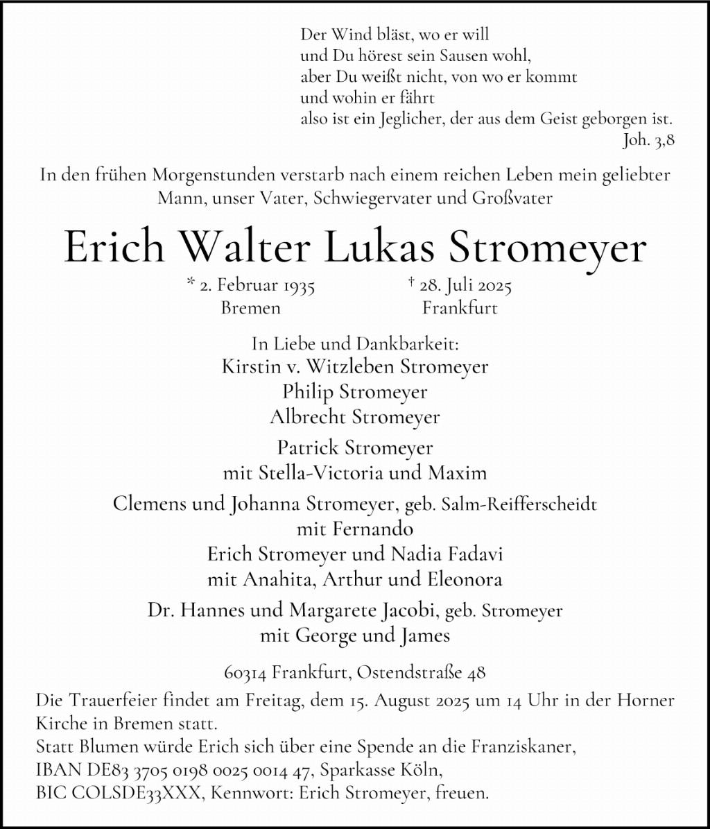 Erich Walter Lukas Stromeyer